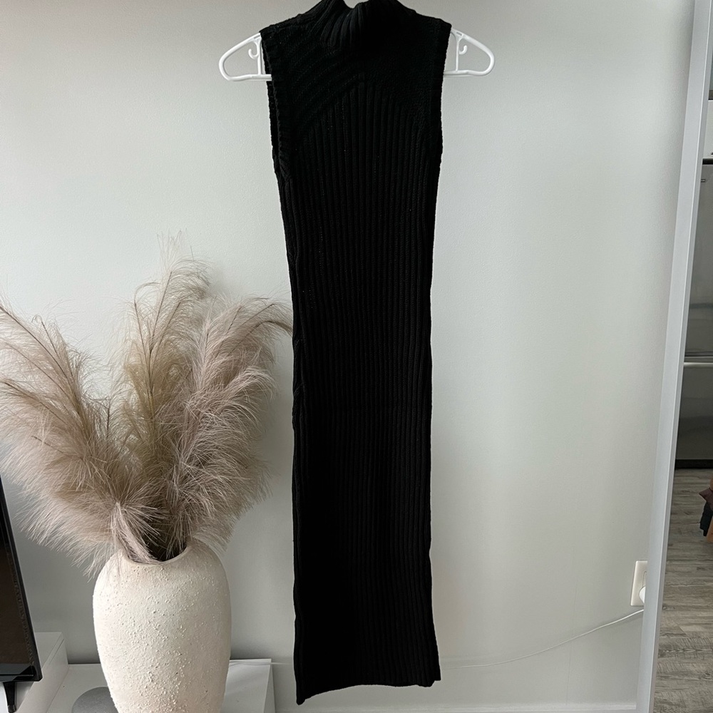Black sleeveless sweater dress, size small